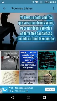 Poemas tristes y frases android App screenshot 1