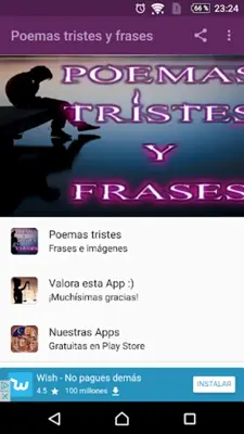 Poemas tristes y frases android App screenshot 2